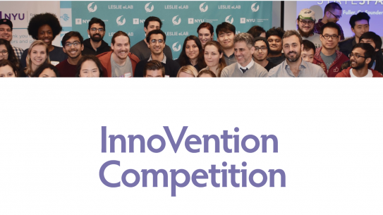 InnoVention logo with student competitors in the background