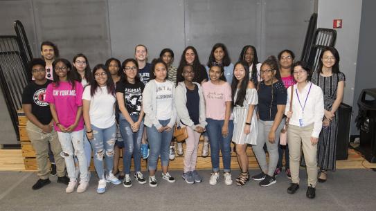 group of young female students