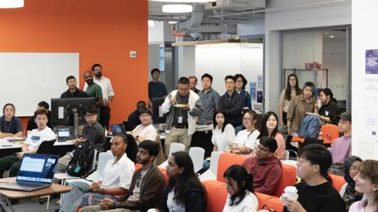 Students and faculty attending the session