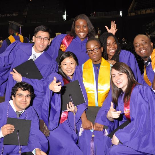 group of students in cap and gown