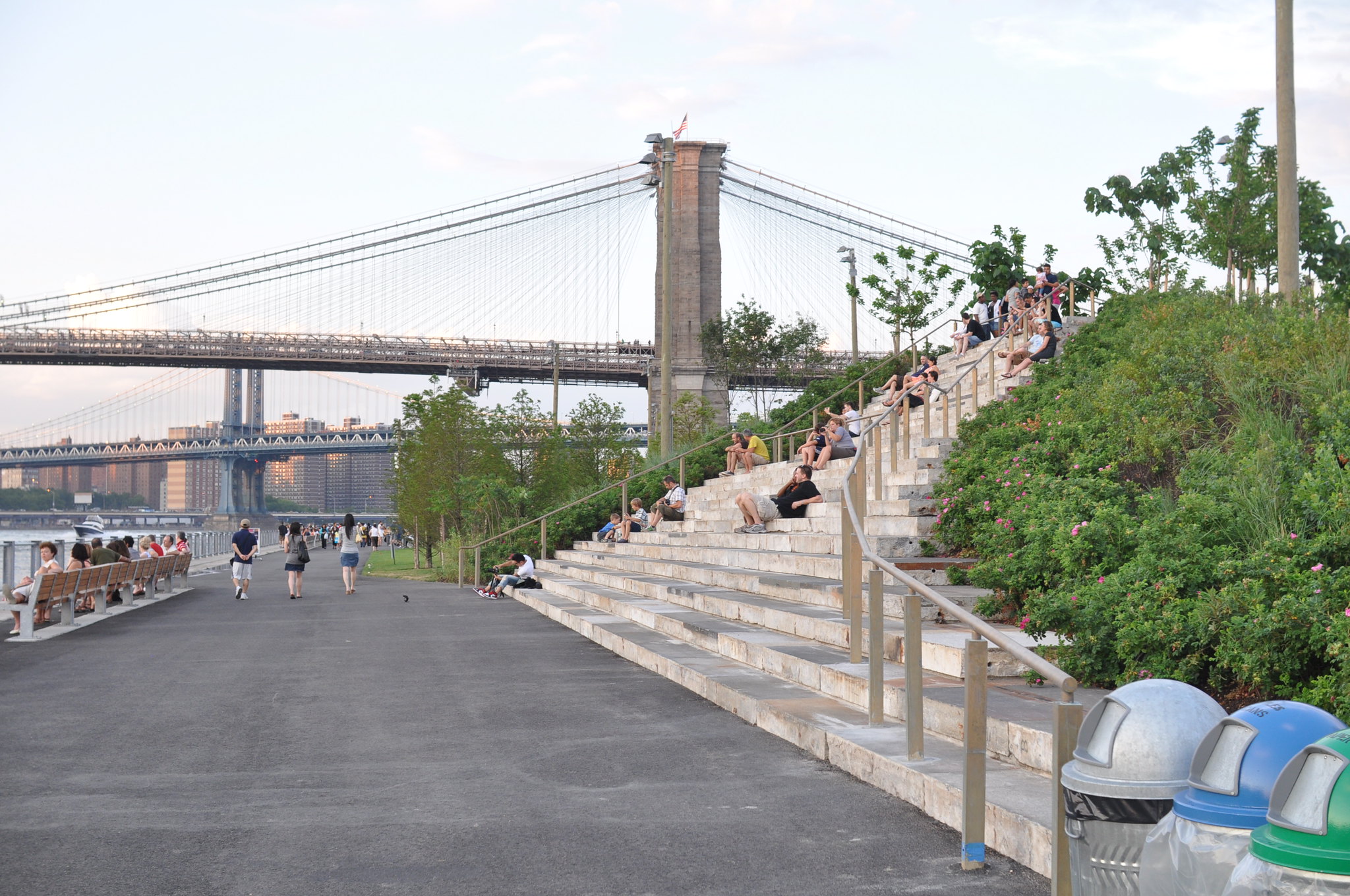 riverside park with tiered seating